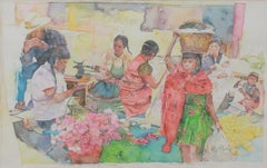 The Mood of Mexico, Original Watercolor on Paper, Signed 17 x 27