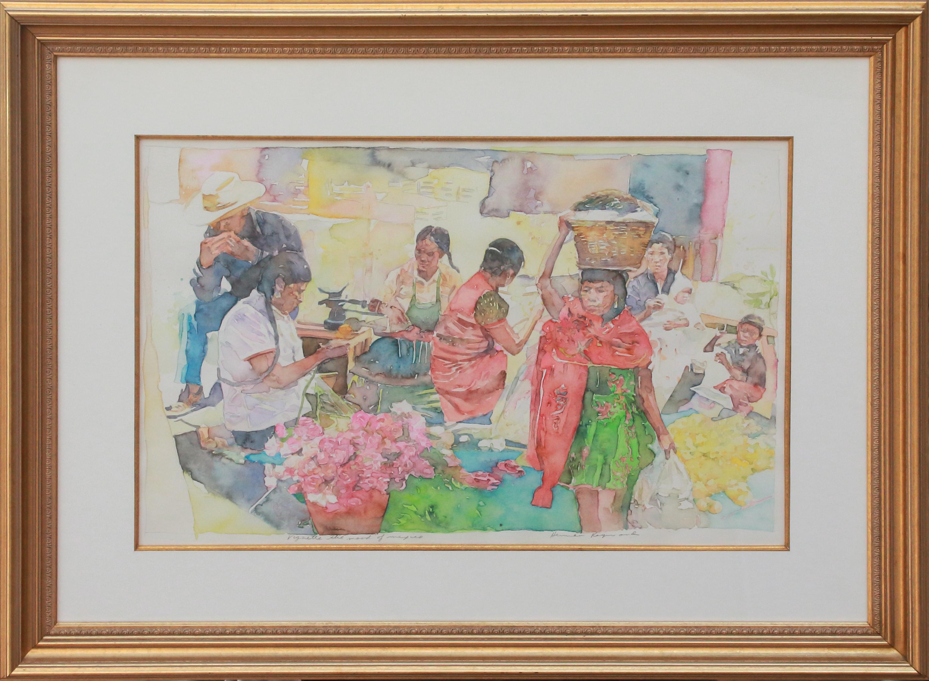 Herman Raymond Figurative Painting - The Mood of Mexico