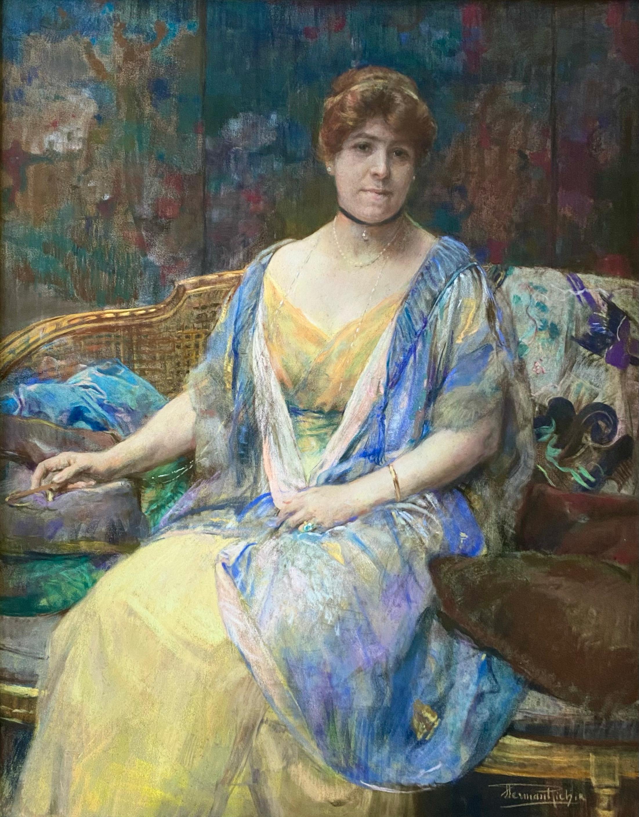 Signora sul divano' di Herman Richir (1866 - Bruxelles - 1942) in vendita 1