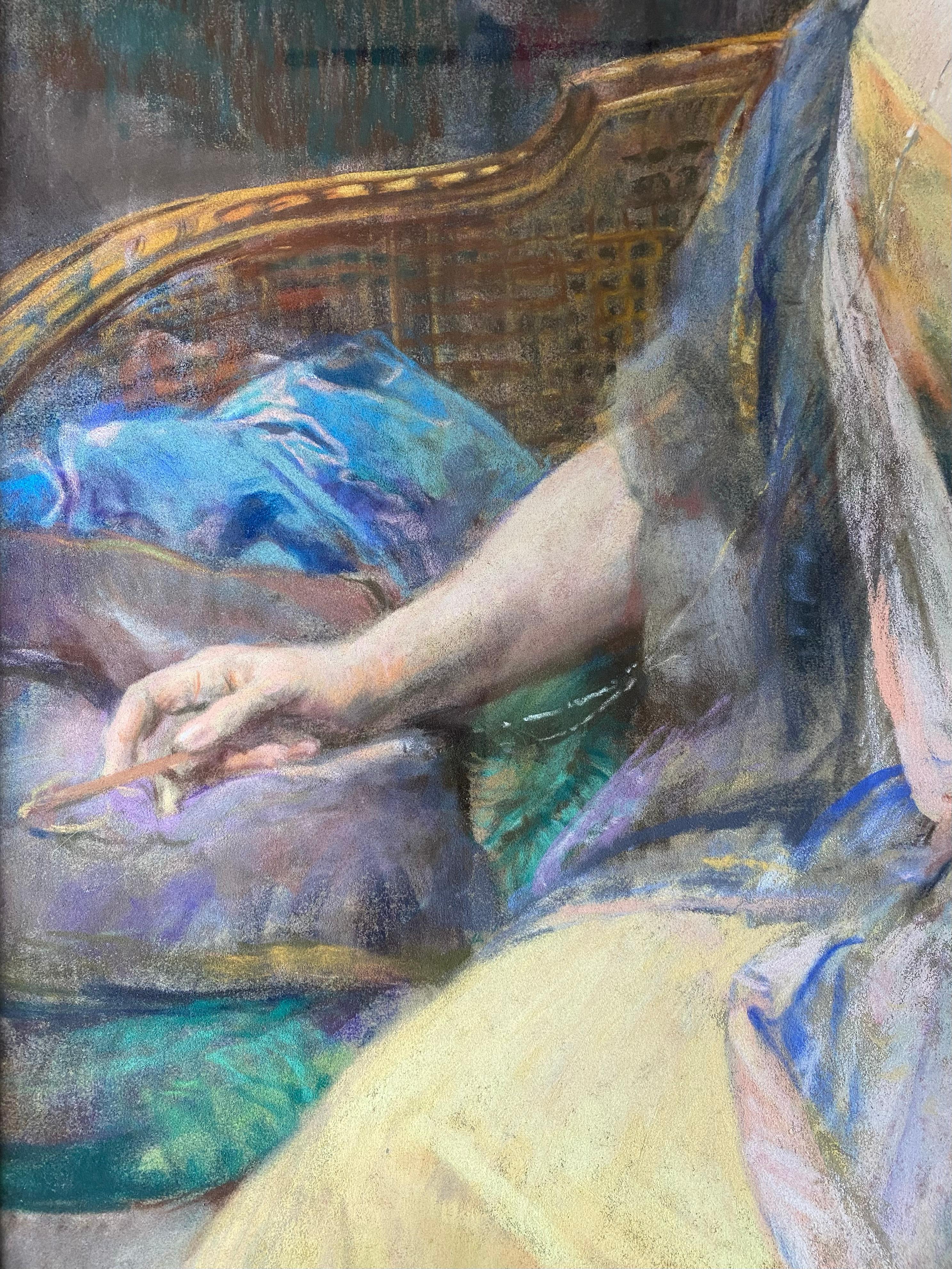 Signora sul divano' di Herman Richir (1866 - Bruxelles - 1942) in vendita 8