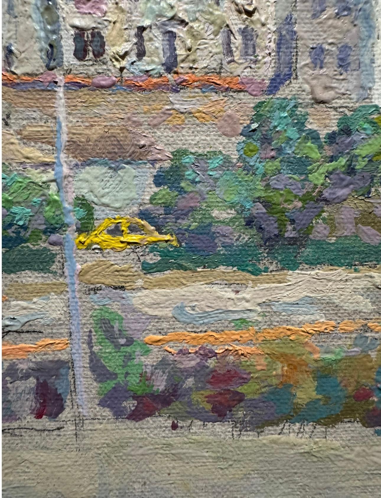 Impressionniste américain Californie OLD SANTA CRUZ Street Scene Railroad Painting en vente 2