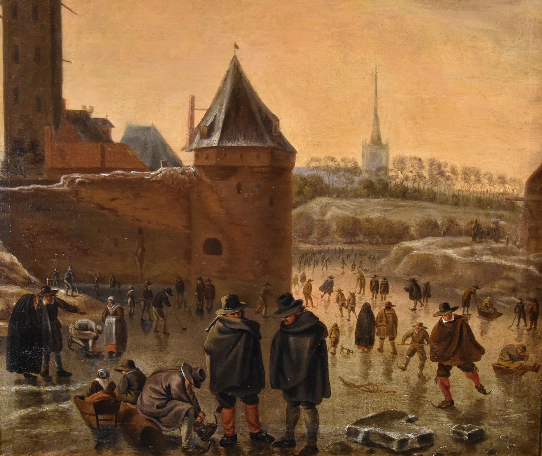 Winterlandschaft Utrecht Saftleven 17/18. Jahrhundert Gemälde Öl auf Leinwand Flämisch im Angebot 2