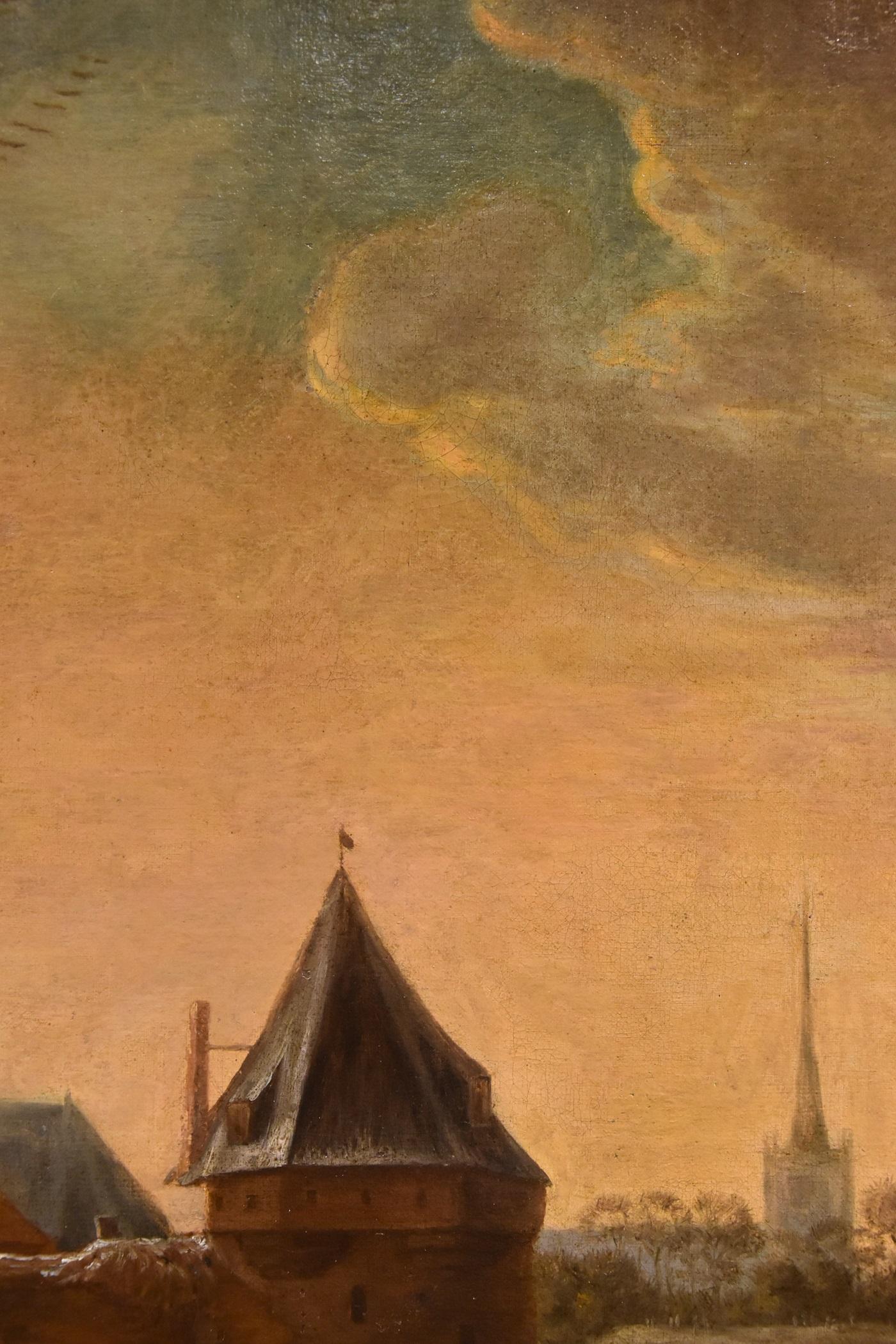 Winterlandschaft Utrecht Saftleven 17/18. Jahrhundert Gemälde Öl auf Leinwand Flämisch im Angebot 4