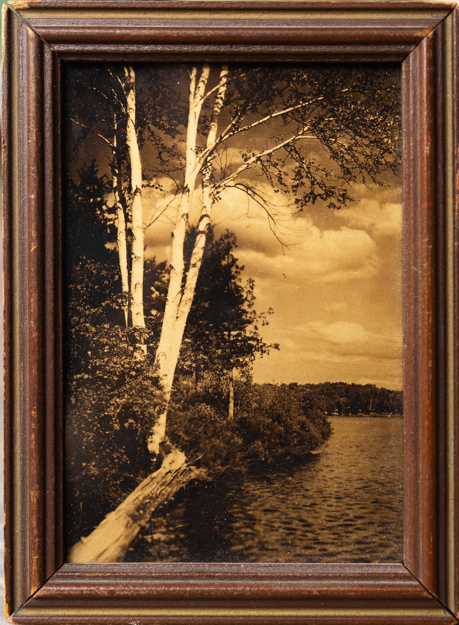 Antique Sepia Landscape Scene on the Lake - Photograph by Herman Schervee