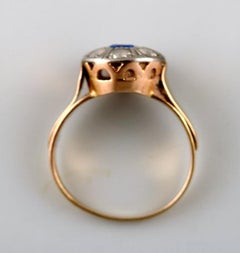 Herman Siersbøl, Denmark, 14 Karat Art Deco Gold Ring, Front with Faceted Stone