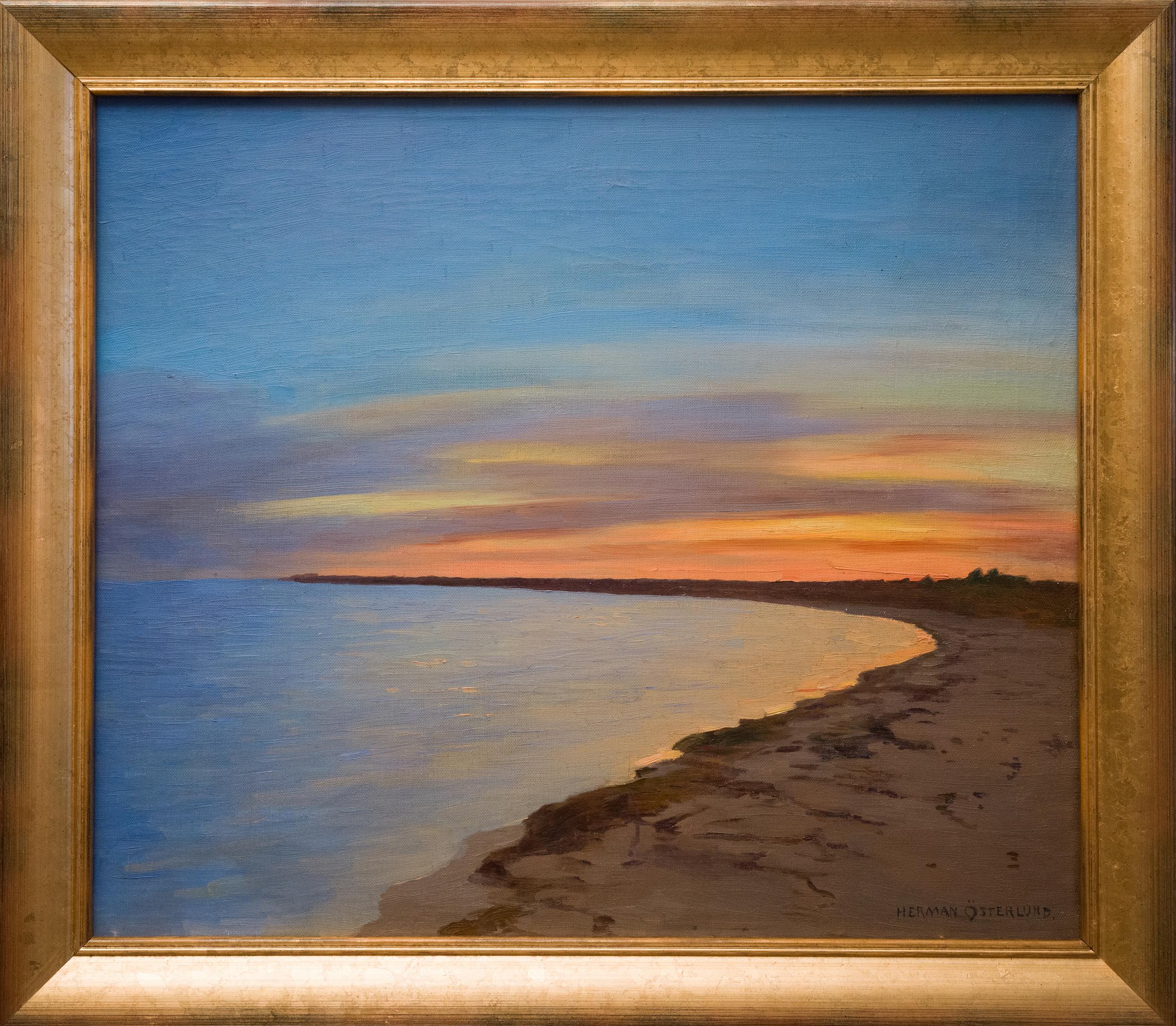 Herman Österlund - Beach Curve In The Evening Light, 1920s For Sale 1