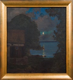 Moonlight by the Lake by Swedish Artist Herman Österlund
