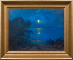 Moonlit Coastal Landscape by Swedish Artist Herman Österlund