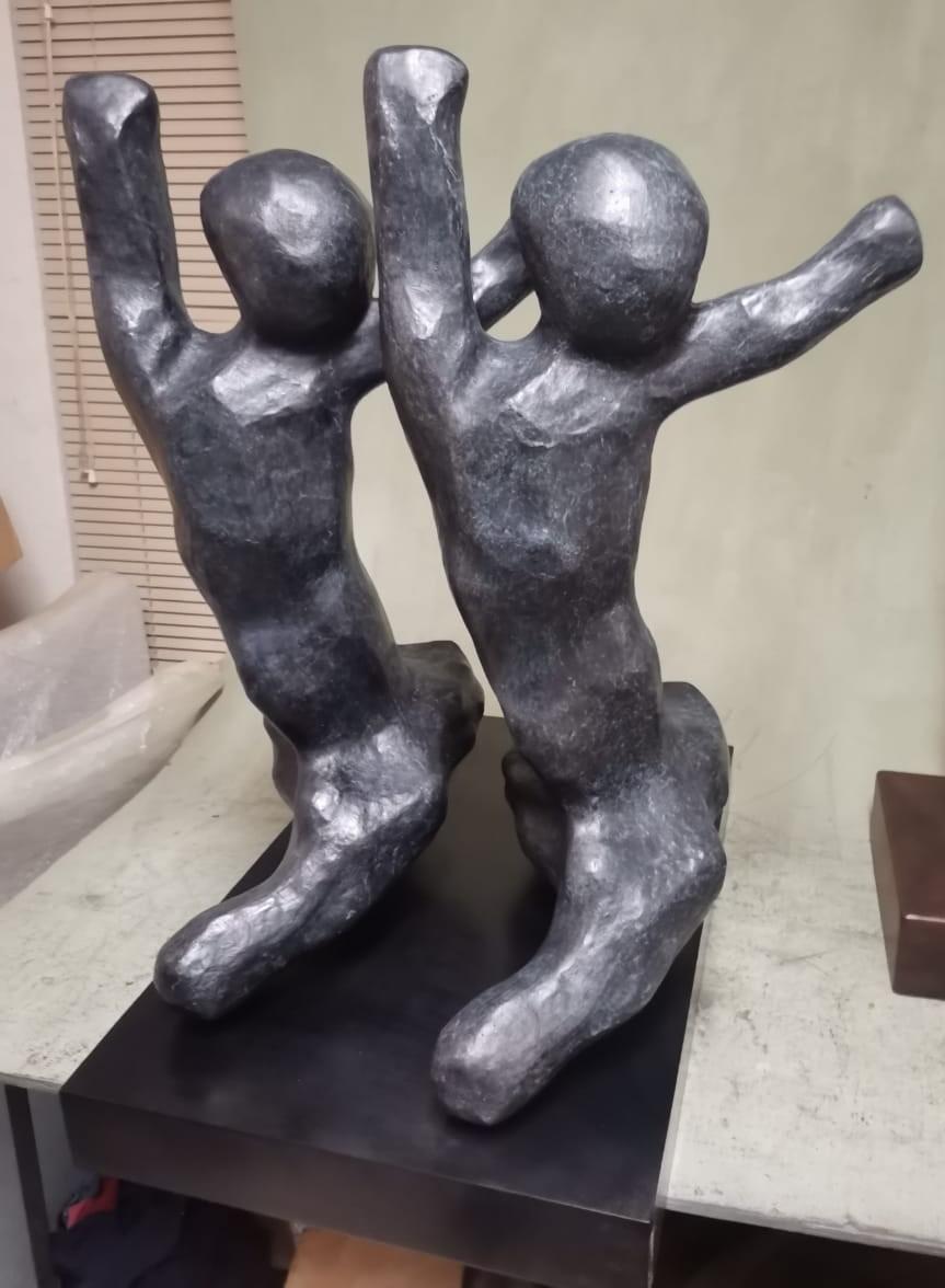 Unique Once-Off Patina Bronze Sculpture "Exuberance"