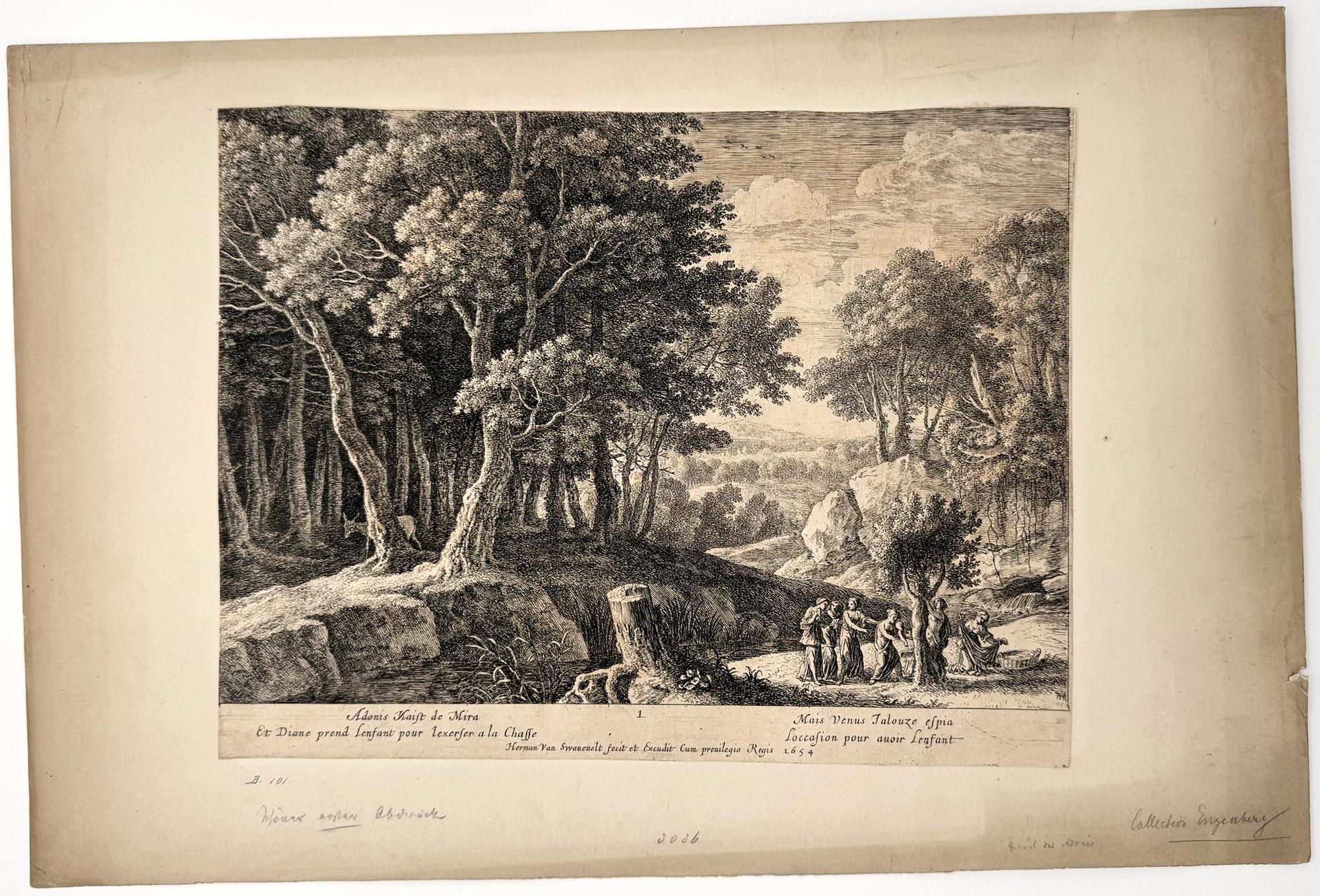 La naissance d'Adonis ; planche 1 de L'histoire d'Adonis - Print de Herman van Swanevelt