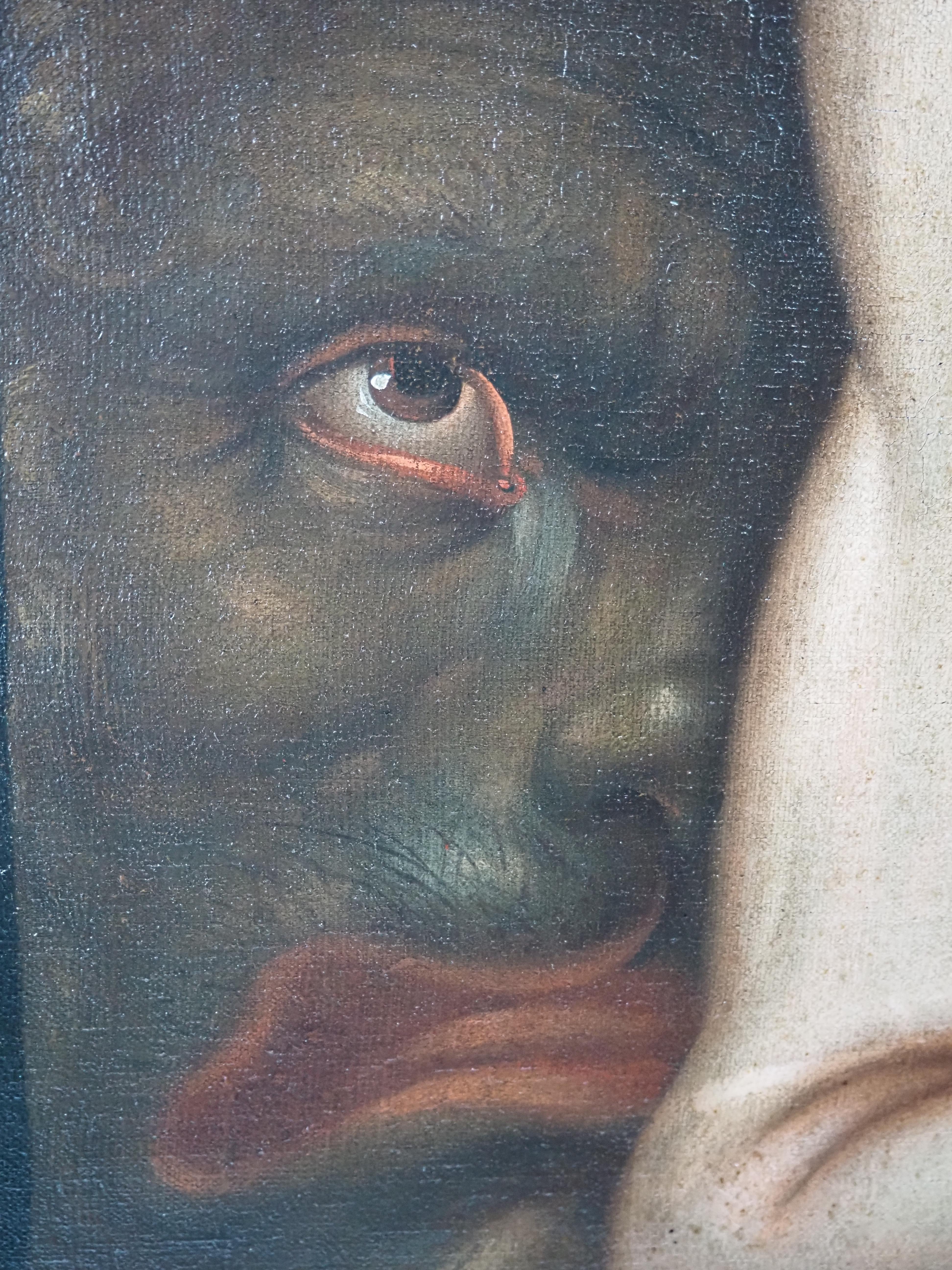Pintura antigua al óleo/lienzo, San Jerónimo oye la trompeta del Juicio Final 1