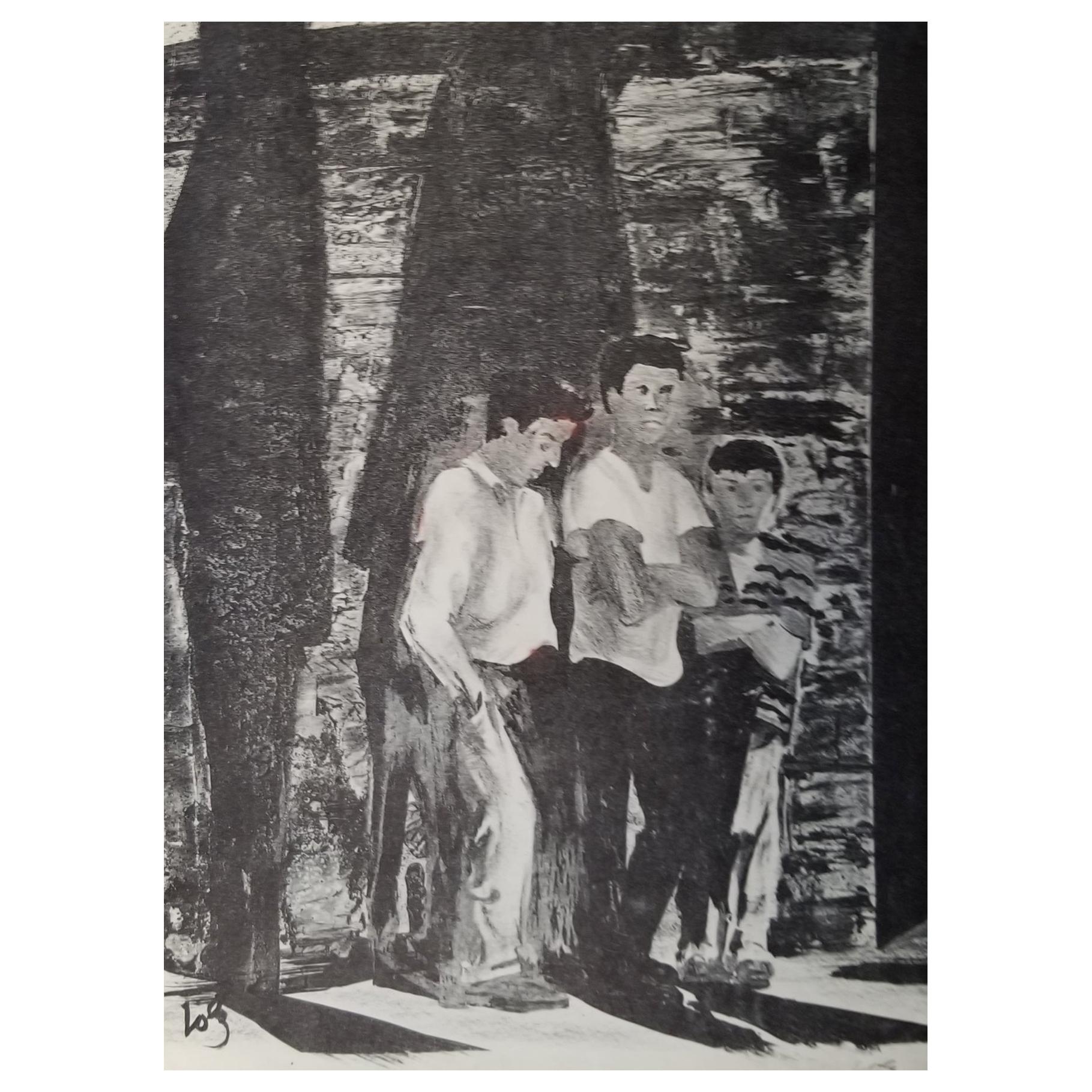 Black and white lithograph by Herman Roderick Volz of 3 standing figures, Circa 1960's. Pencil signed. Unframed.

Works held: National Gallery of Art. Crystal Bridges Museum of Art. Fine Arts Museum of San Francisco.

Exhibits: 1937 Paris Salon.