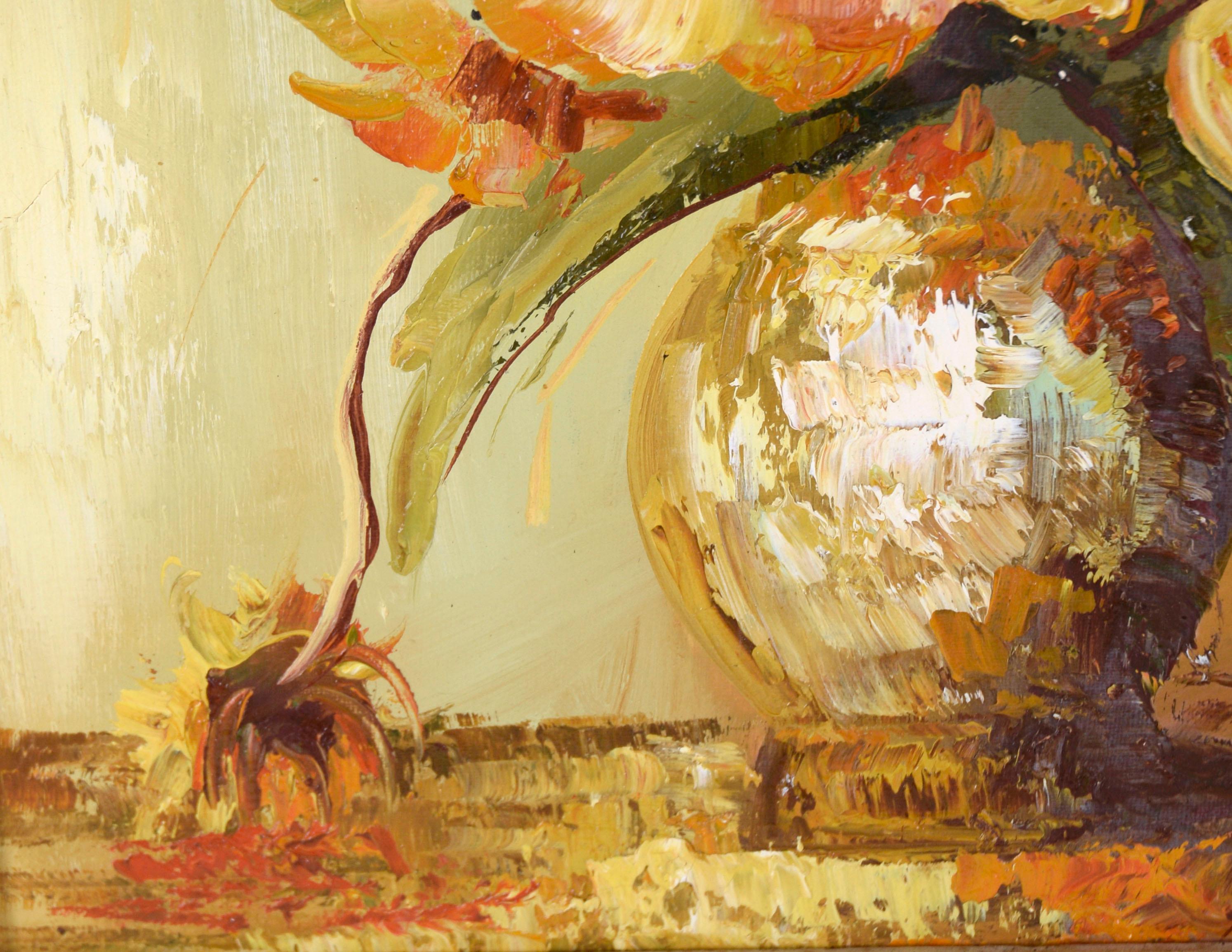 Daisies in Vase – Stillleben Öl auf Leinwand, von Herman (Impressionismus), Painting, von Hermann