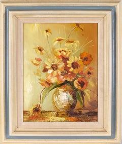 Daisies in Vase - Still Life Oil on Canvas, by Herman
