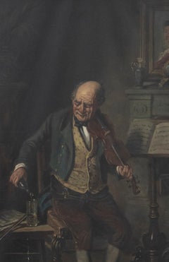 Hermann Kern (1839-1912) - Öl des späten 19. Jahrhunderts, Wetting The Whistle