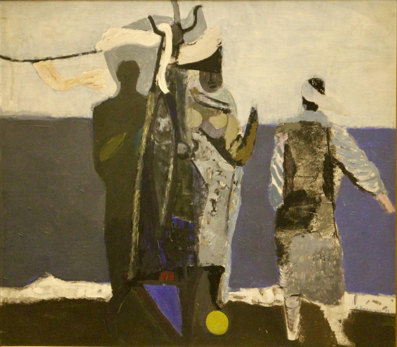 Hermann Bachmann, 1952, „Abstract Conversation“, Ölgemälde. im Angebot 3