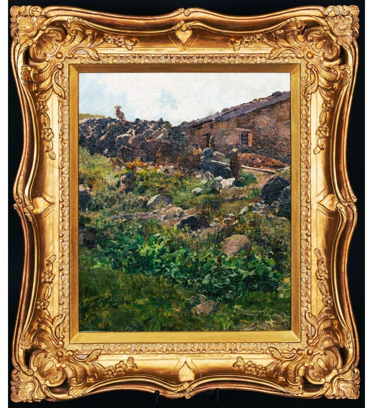 Baisch, Hermann 1846-1894: Berghütte in Tirol (Naturalismus), Painting, von Hermann Baisch