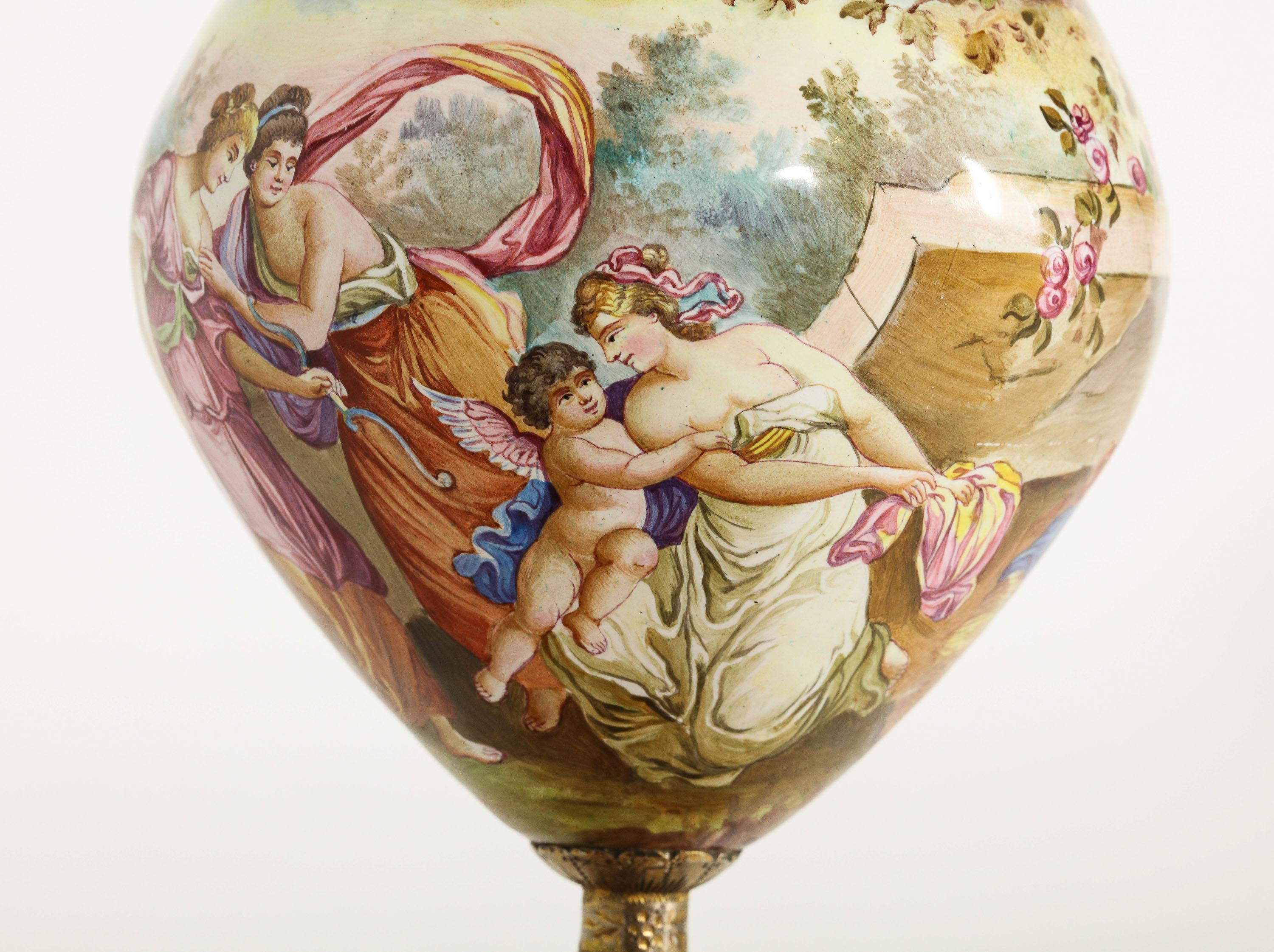 Hermann Bohm, a Fine Pair of Viennese Silver-Mounted Enamel Vases 14