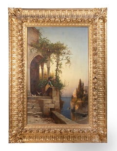 Oriental Landscape - Oil Painting by Hermann Corrodi - 1880s