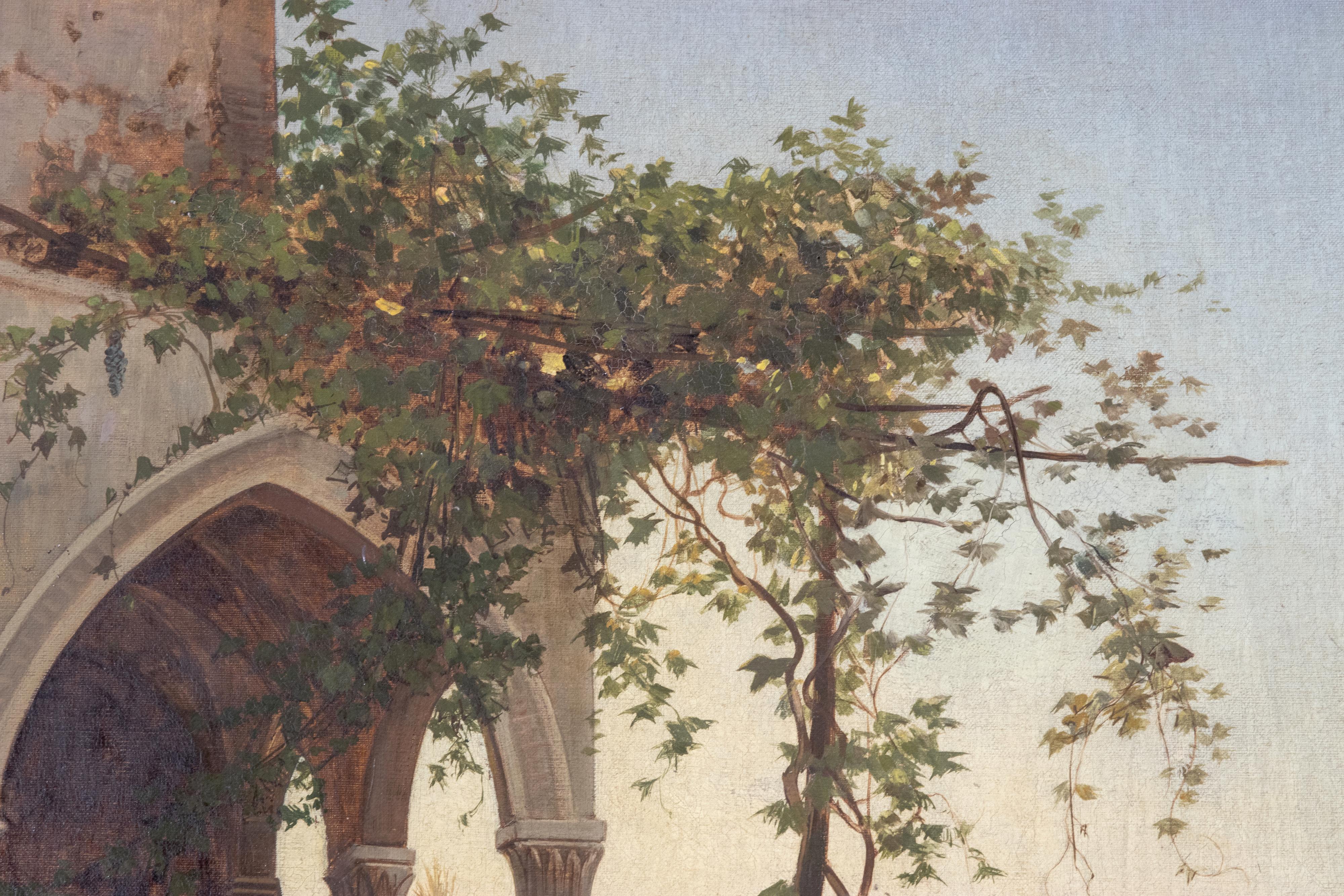 Oriental Landscape - Oil Painting by Hermann Corrodi - 1880s 3