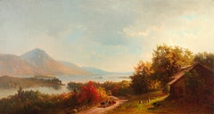 Farmyard on the Upper Hudson par Hermann Fuechsel (allemand-américain, 1833-1915)