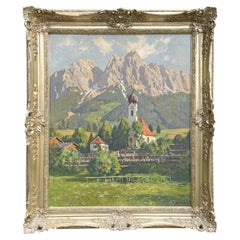 Hermann Gemeinhardt 1940 Oil on Canvas, Grainau and Waxenstein 