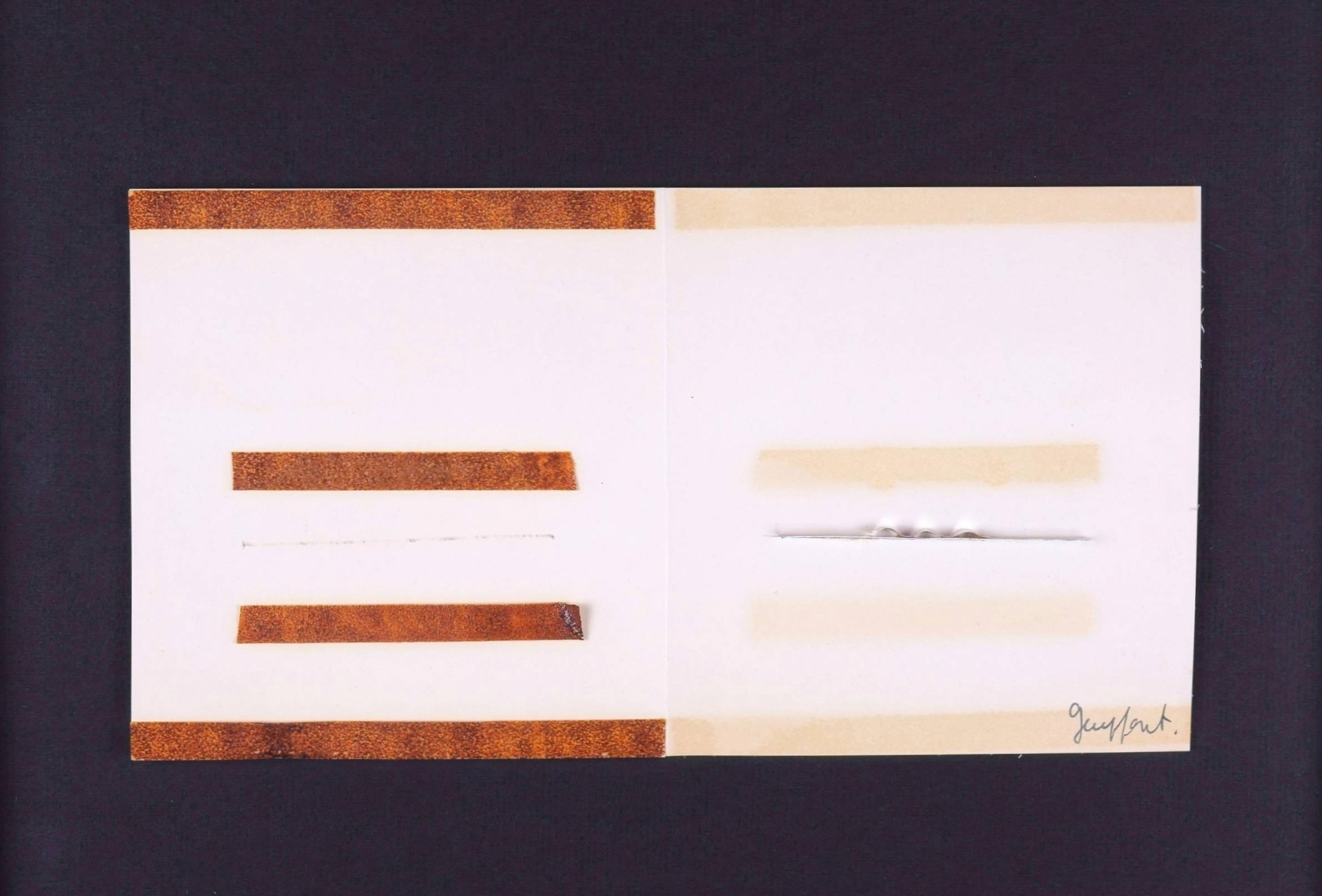 Collage with metal application / - Rhythm and Reflection - - Abstract Mixed Media Art by Hermann Goepfert