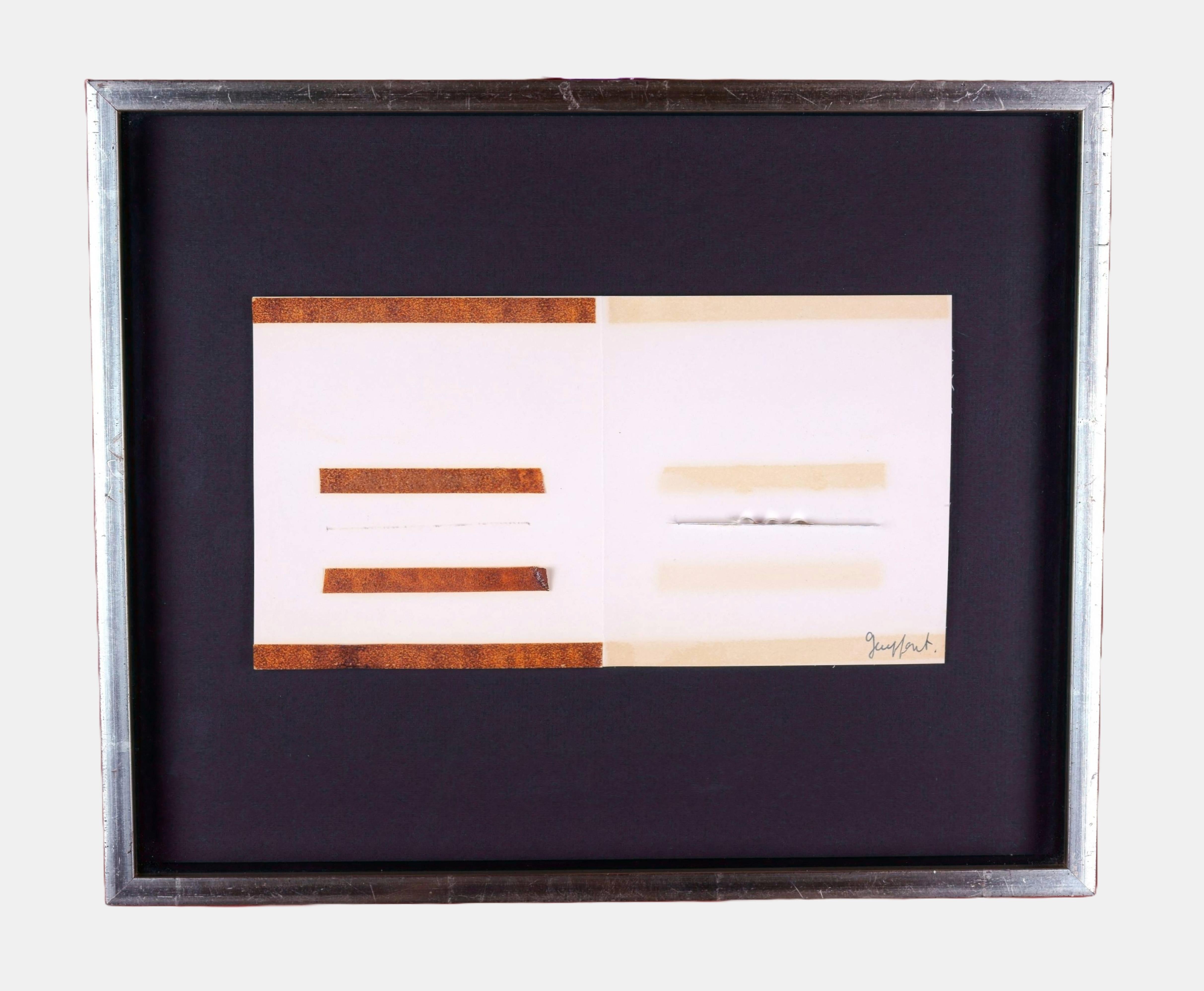 Collage with metal application / - Rhythm and Reflection - - Mixed Media Art by Hermann Goepfert