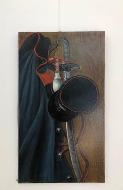 Military Still Life with Cap, Sword, and Uniform, Oil on Canvas, 1903