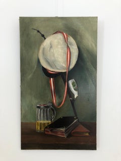 Still life with sailor's beret, beer mug, long pipe and books