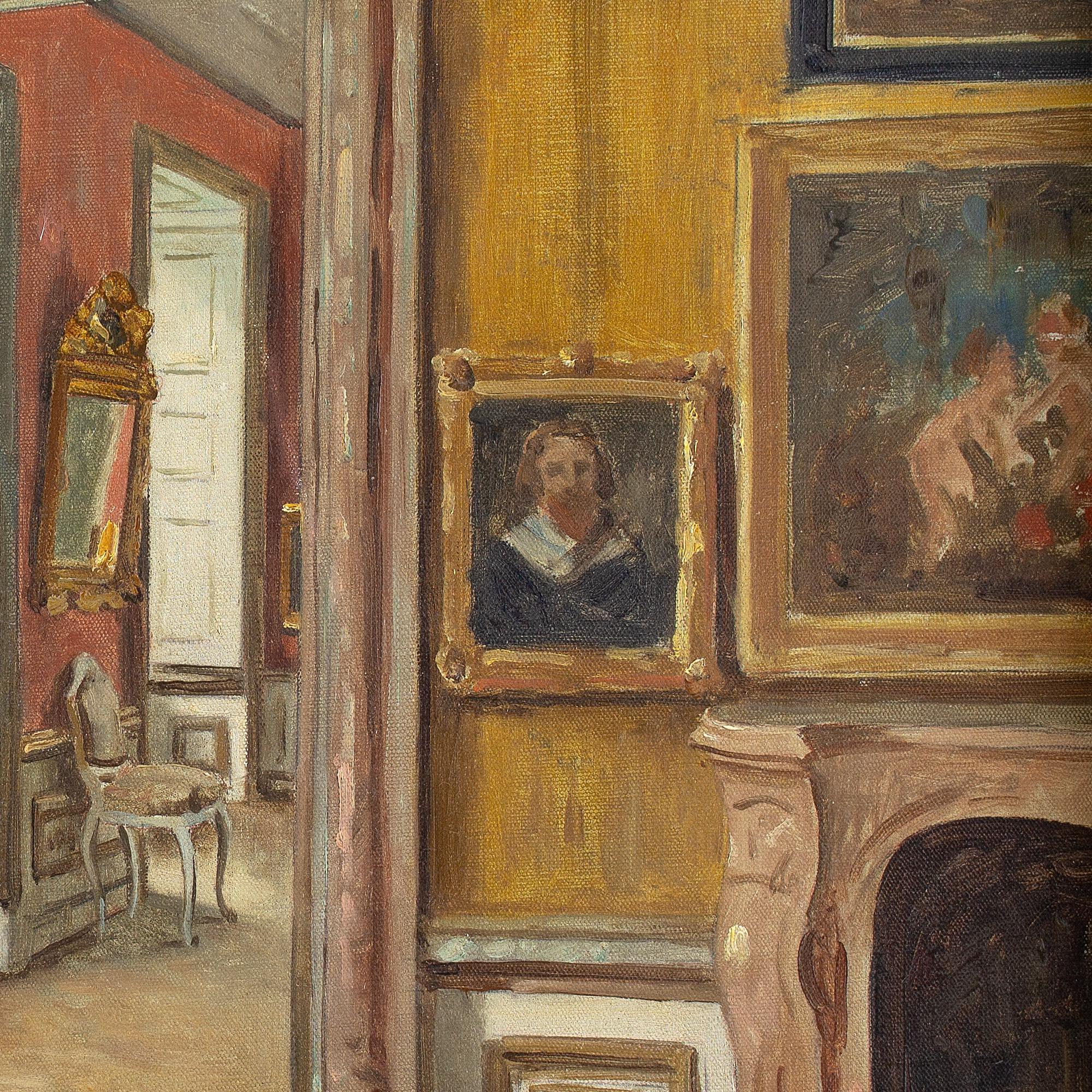 A. Hermwich, Interno di palazzo, Pittura a olio 3