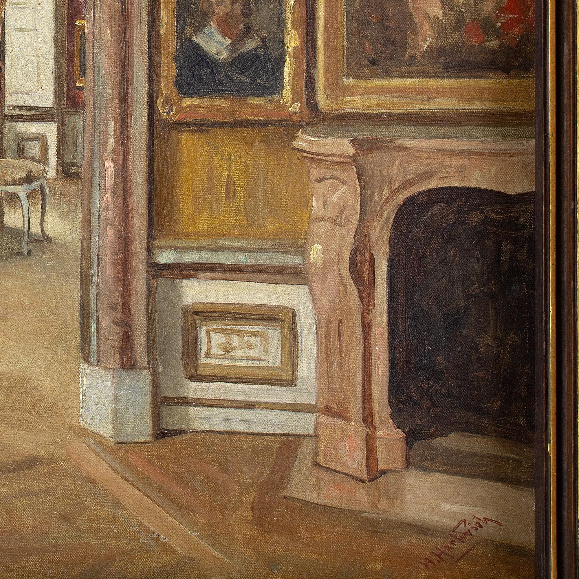 A. Hermwich, Interno di palazzo, Pittura a olio 4