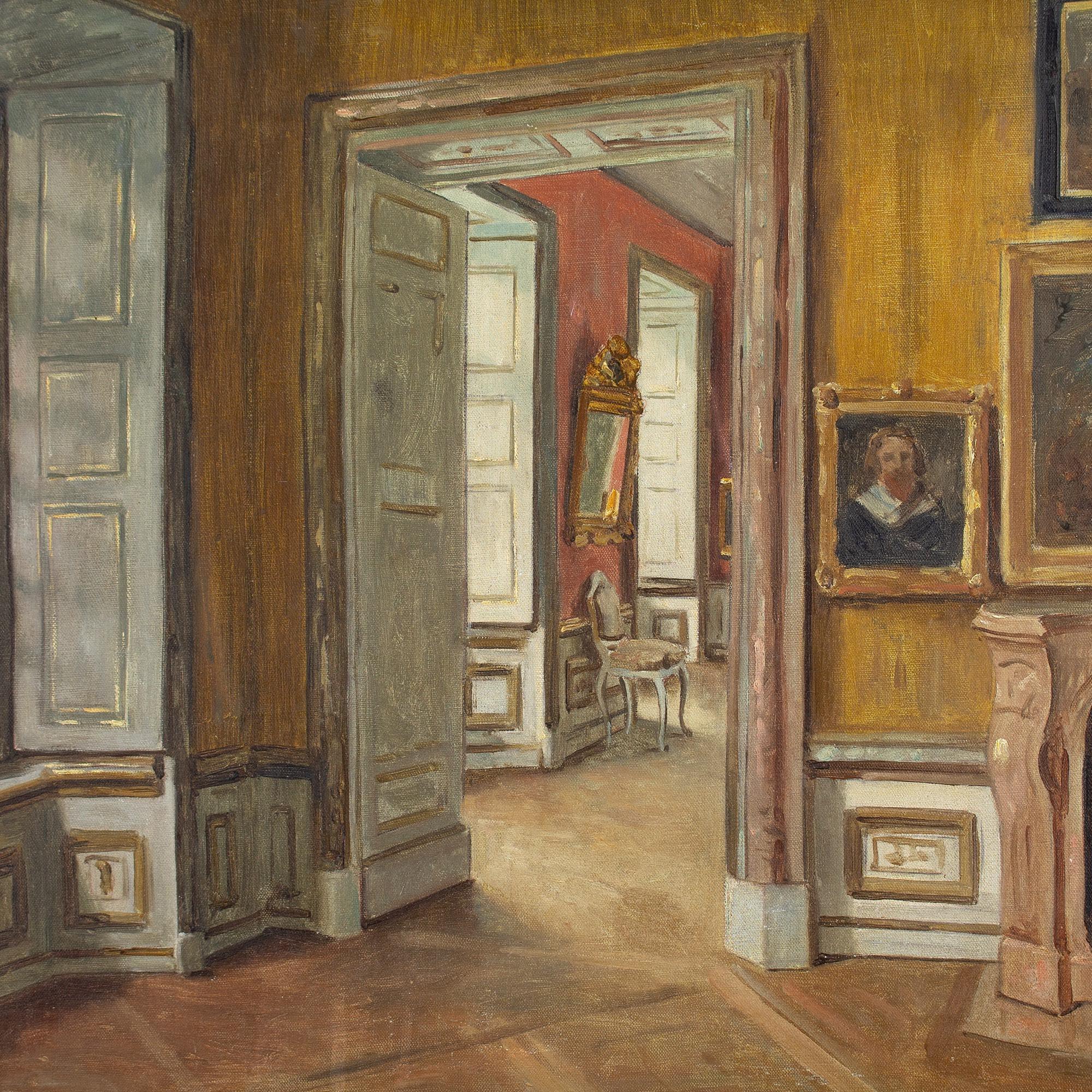 A. Hermwich, Interno di palazzo, Pittura a olio 5