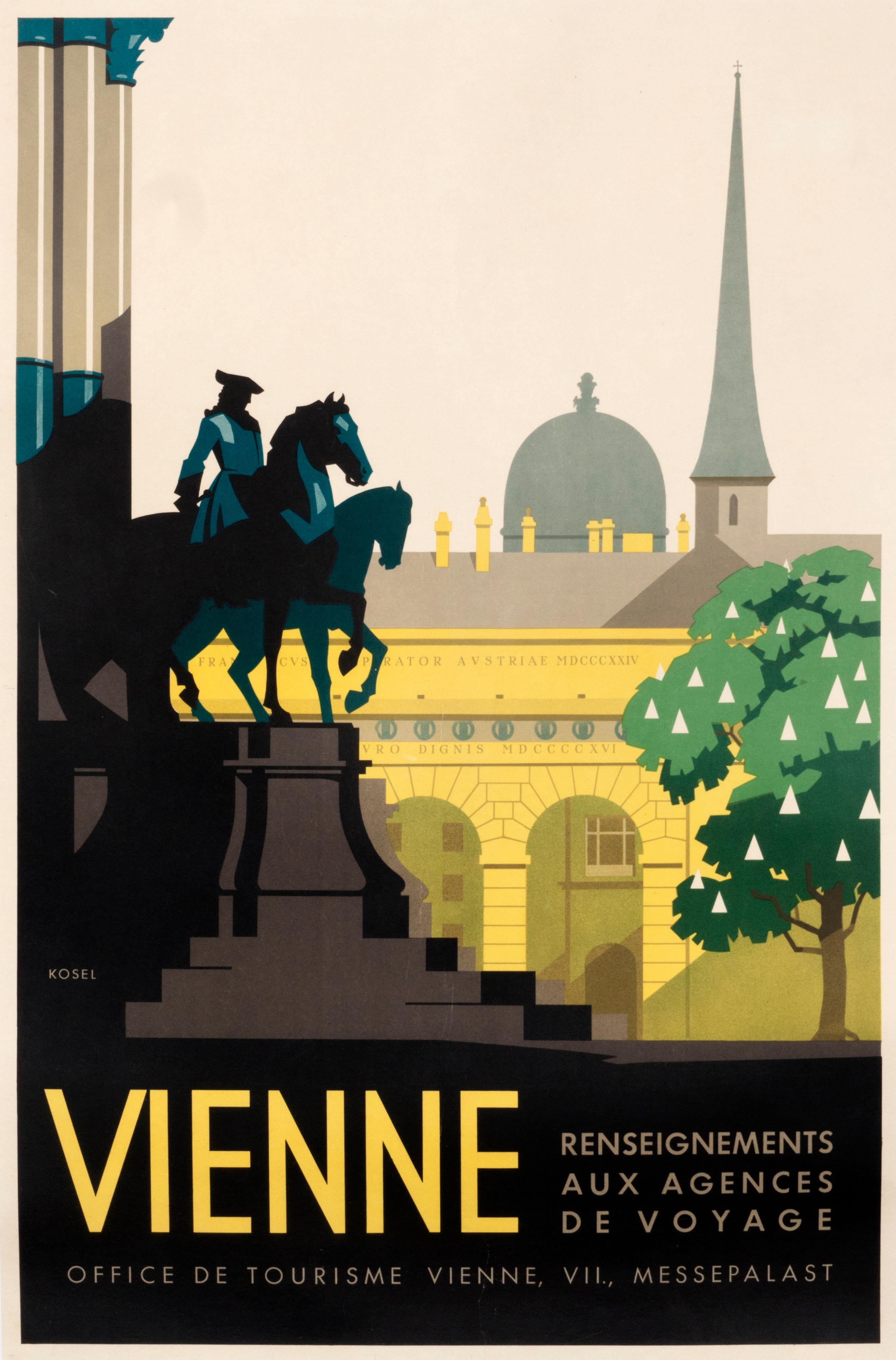 "Vienne" Original Vintage Travel Poster 1930s - Print by Hermann Kosel