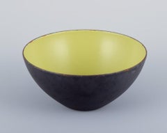 Hermann Krenchel. Four Krenit metal bowls with enamel in black, green, yellow
