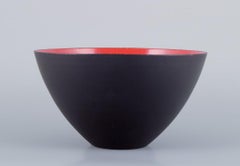 Hermann Krenchel, tre ciotole Krenit in metallo con smalto arancione. Anni '60/'70