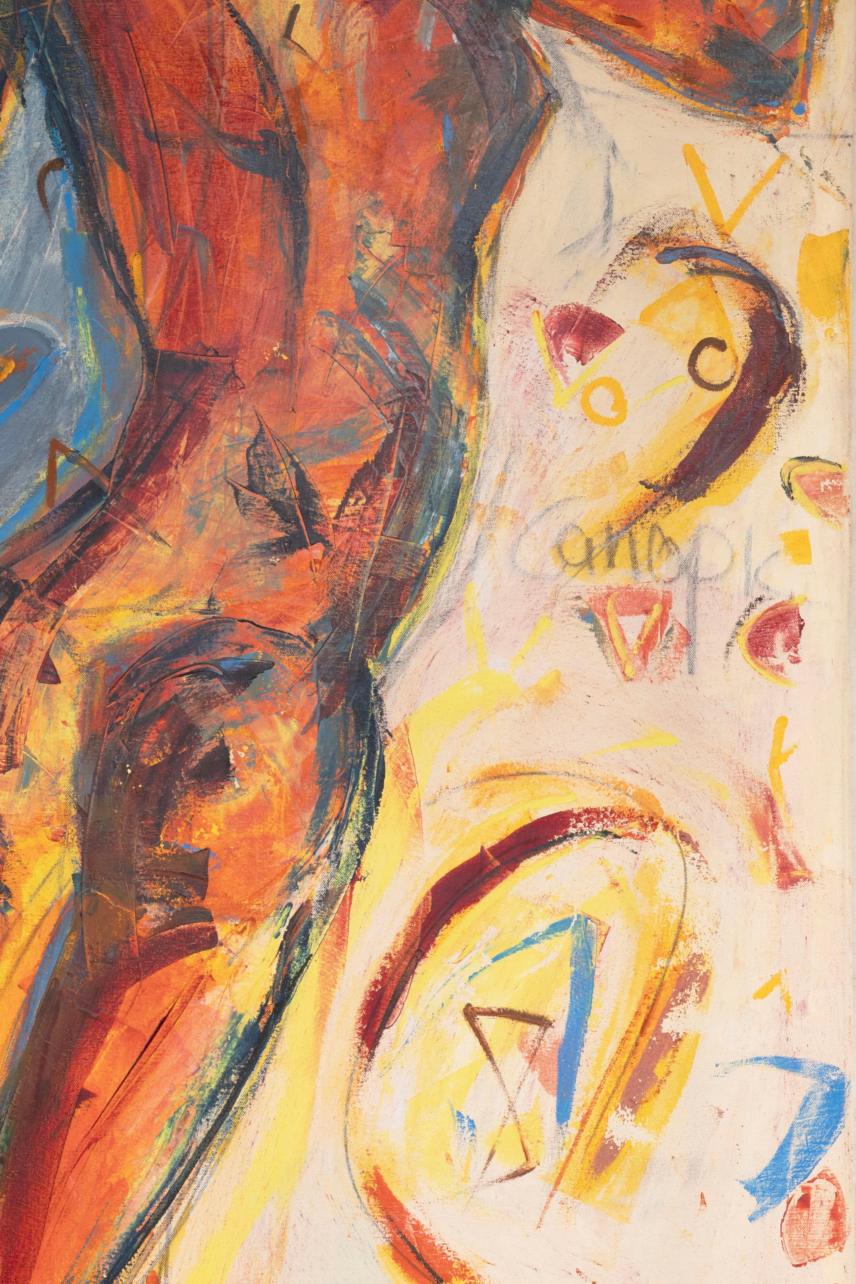 Hermann Lederle Canopic 1985 Signed Oil Painting Figurative Abstract ...