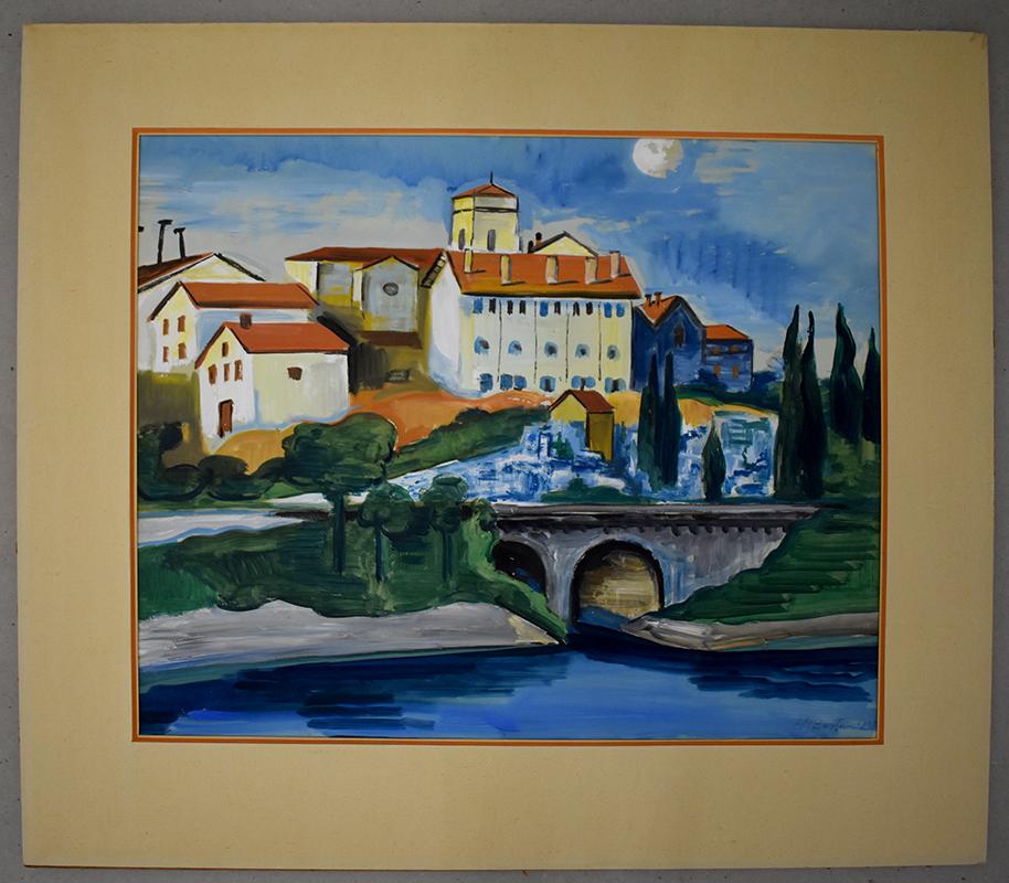 View of Saint-Vincent in Hendaye, 1931 - Painting by Hermann Max Pechstein