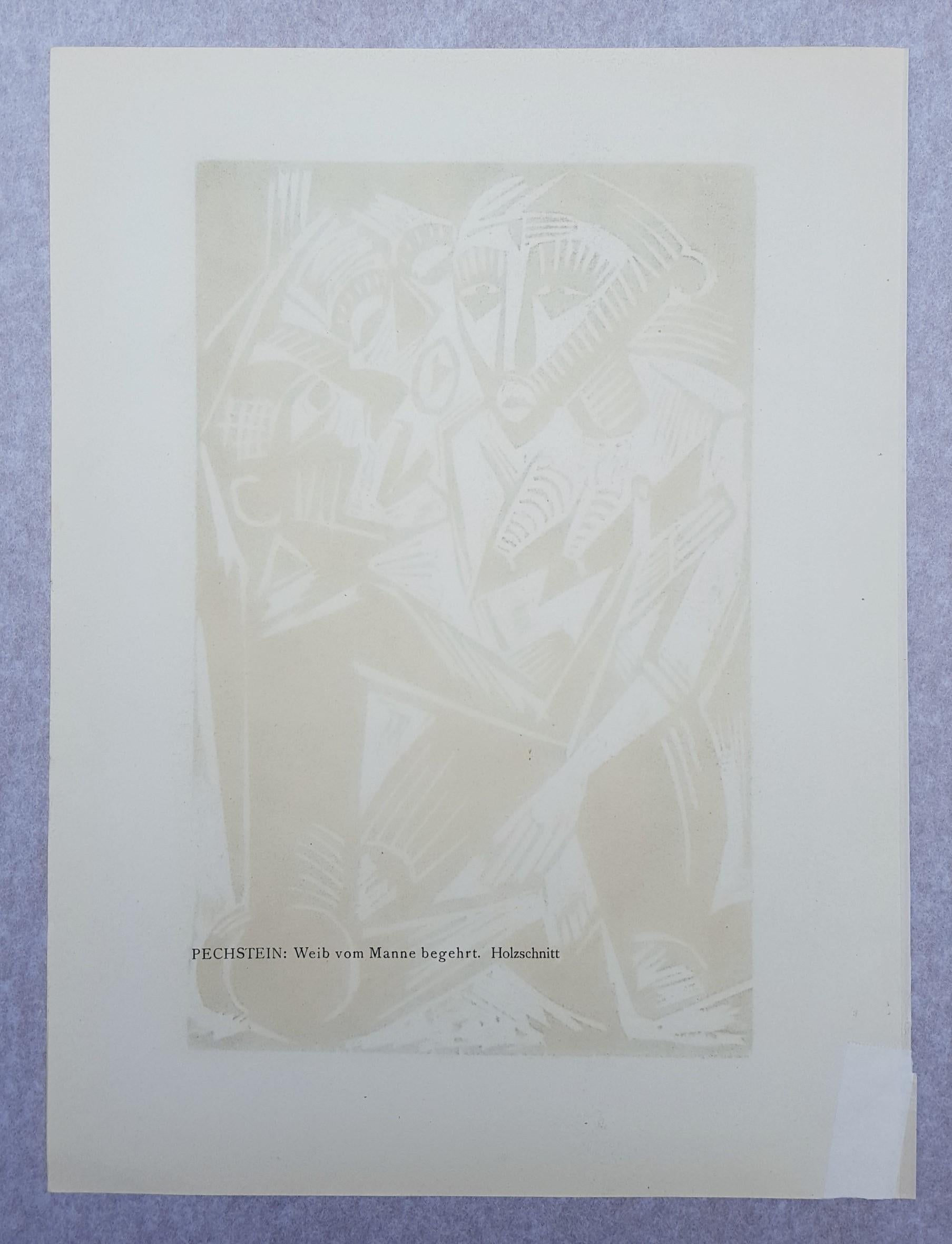 Weib Vom Manne Begehrt (Woman Desired by Man) /// Max Pechstein Woodcut Modern For Sale 5