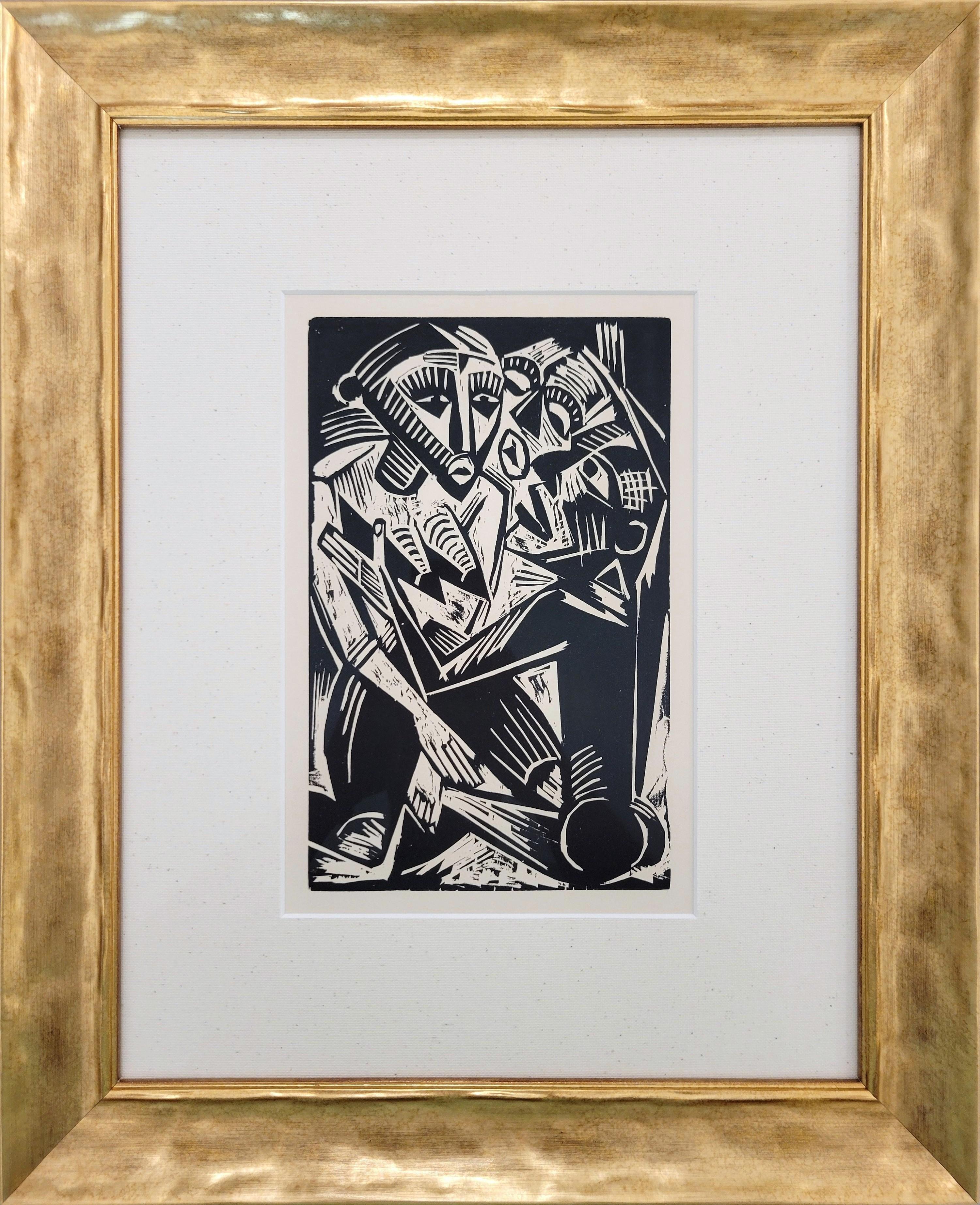 Weib Vom Manne Begehrt (Mujer Deseada por el Hombre) /// Max Pechstein Xilografía Moderna - Print Expresionista de Hermann Max Pechstein