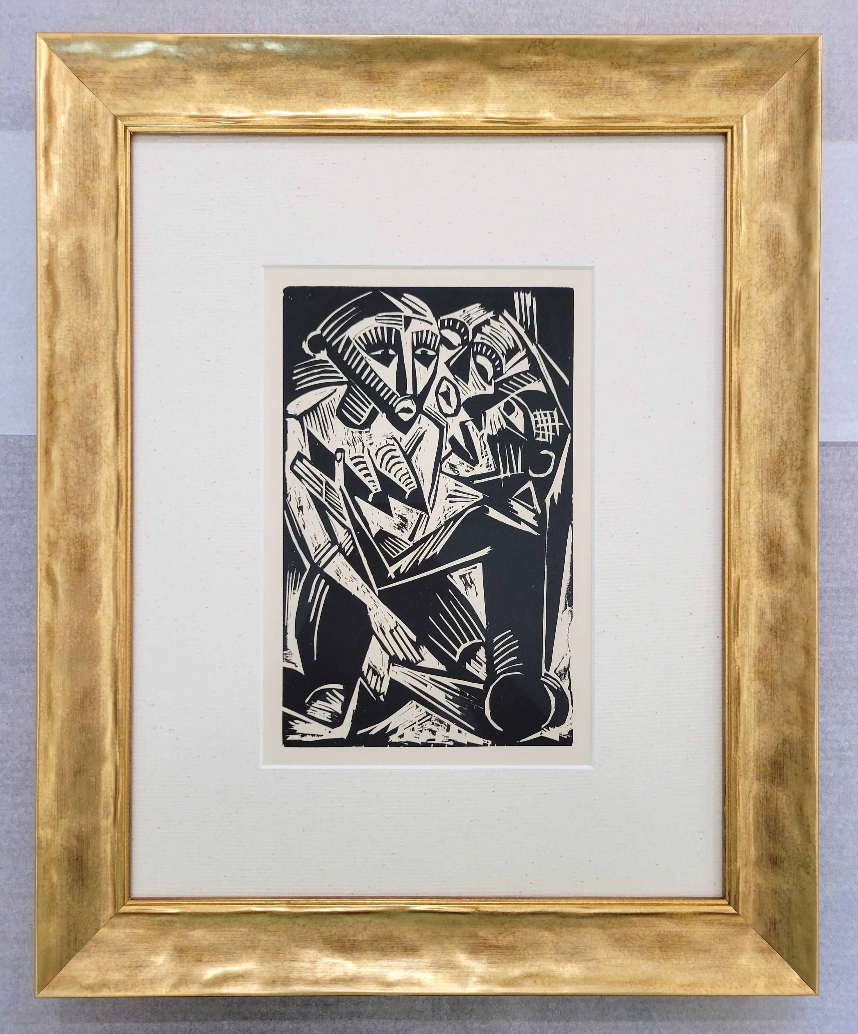 Weib Vom Manne Begehrt (Mujer Deseada por el Hombre) /// Max Pechstein Xilografía Moderna - Nude Print Negro de Hermann Max Pechstein
