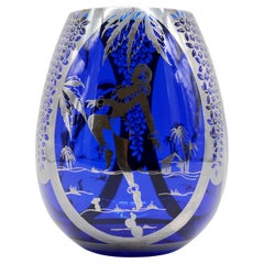 Vase en verre Art déco français Hermann Michel, 1930