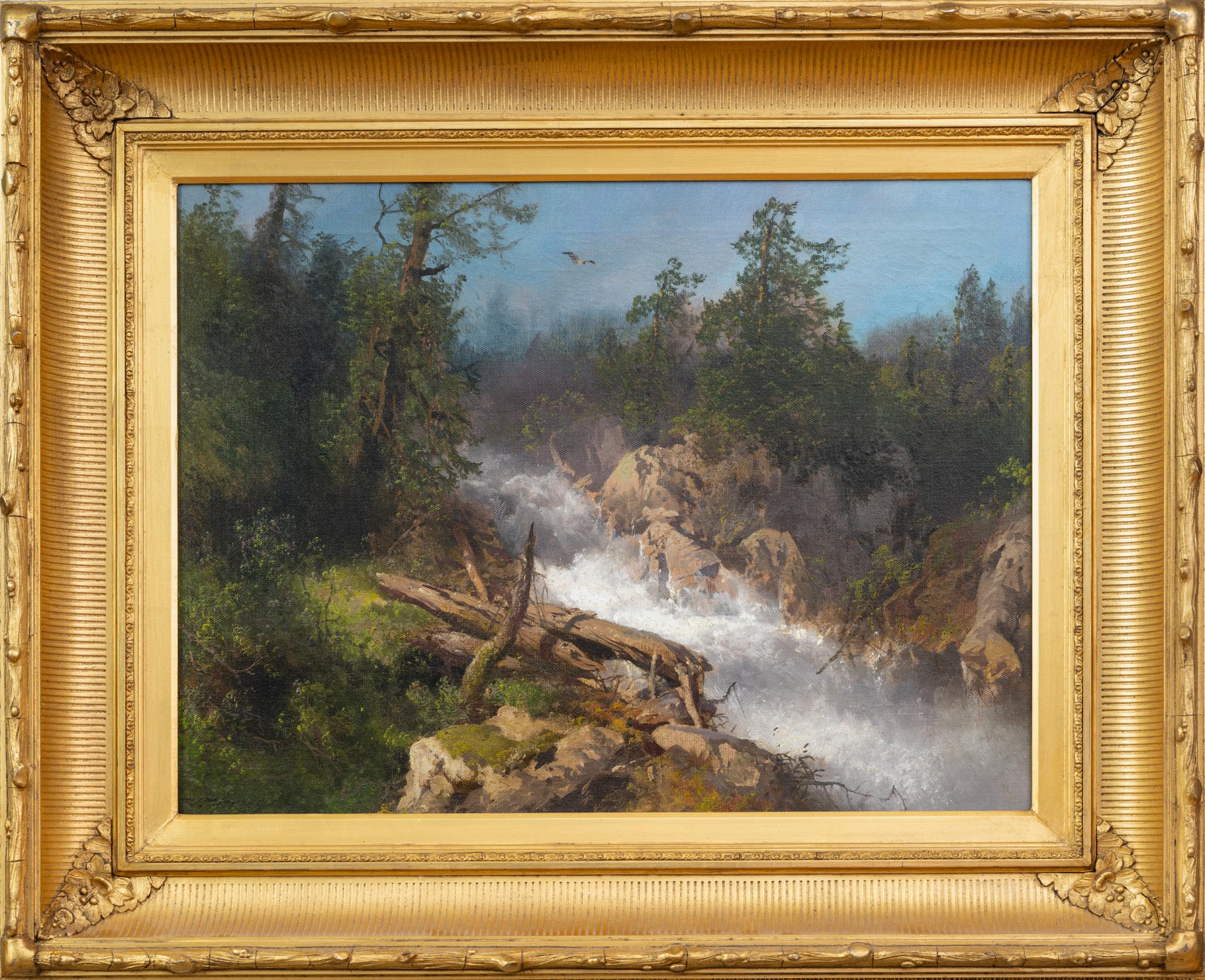 Wald Stromschnellen – Painting von Hermann Ottomar Herzog
