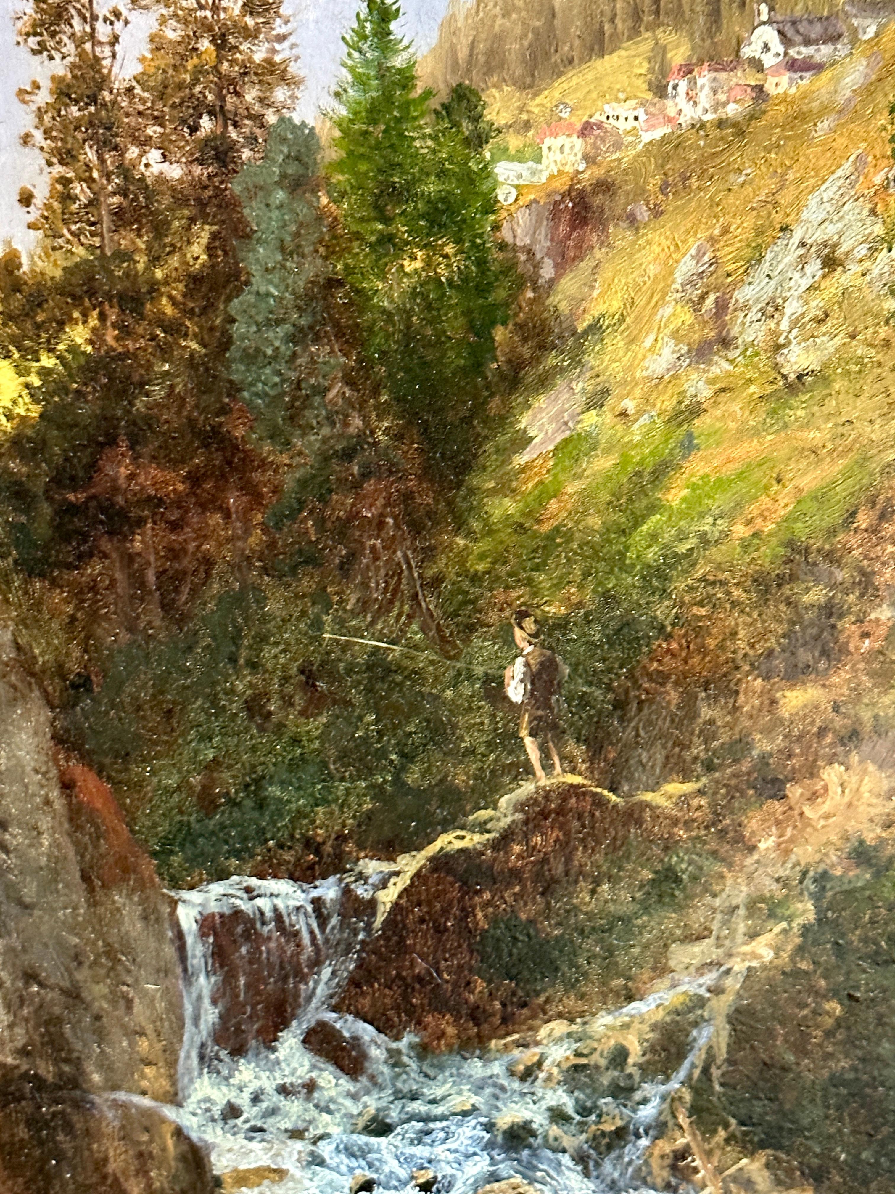 Friedlicher Tag in den Bergen (Braun), Landscape Painting, von Hermann Ottomar Herzog