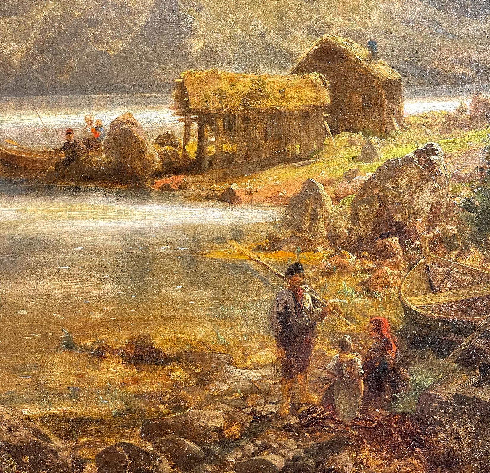 Paisaje iluminado por el sol de Hermann Ottomar Herzog en venta 3