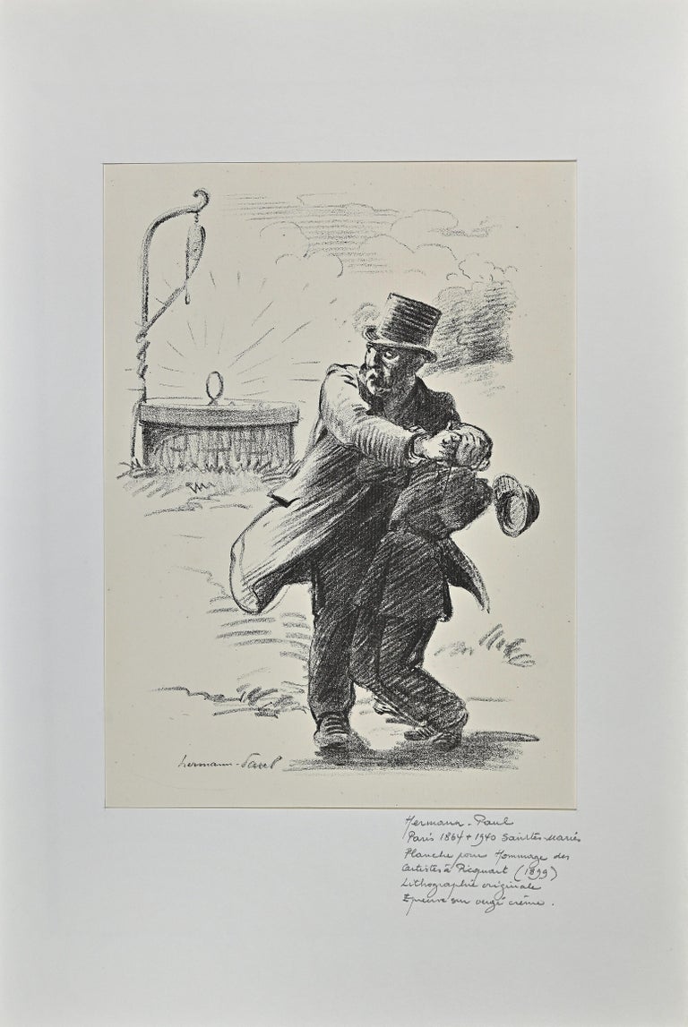 Hermann Paul - Hommage des Artistes à Picquart - Lithograph by Hermann Paul  -1899 For Sale at 1stDibs
