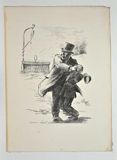 Hommage des artistes à Picquart - Lithograph by Hermann Paul -1899