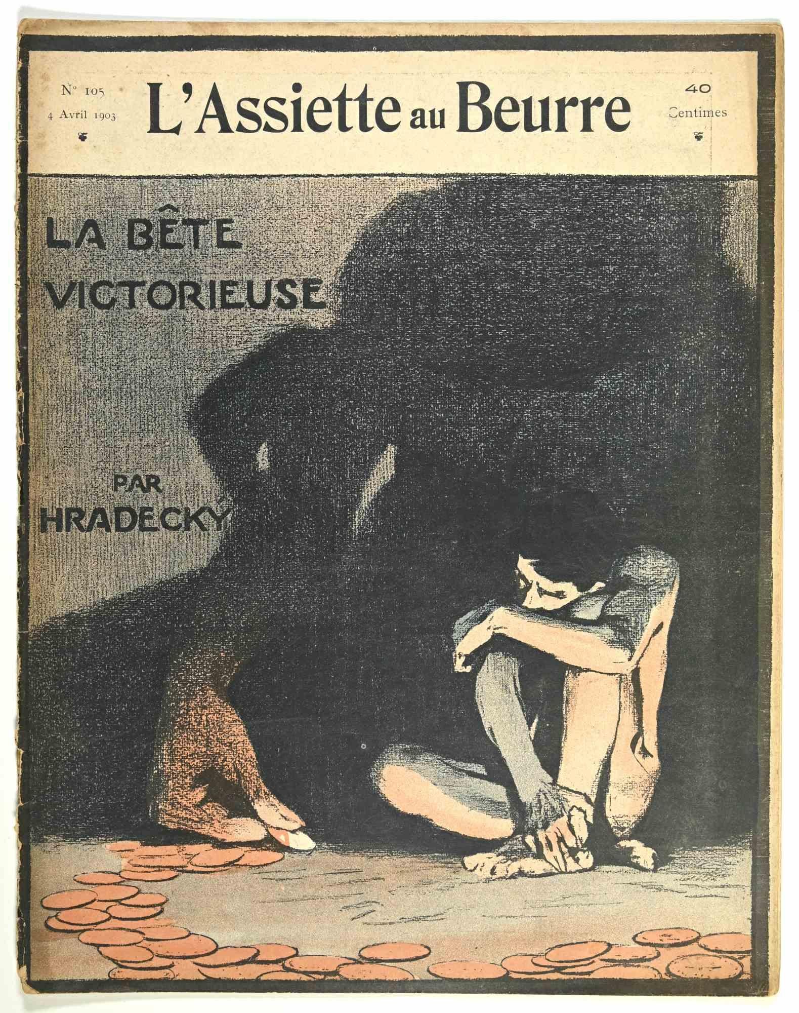 Hermann Paul Figurative Print - L'Assiette au Beurre  - Vintage Comic Magazine - 1903