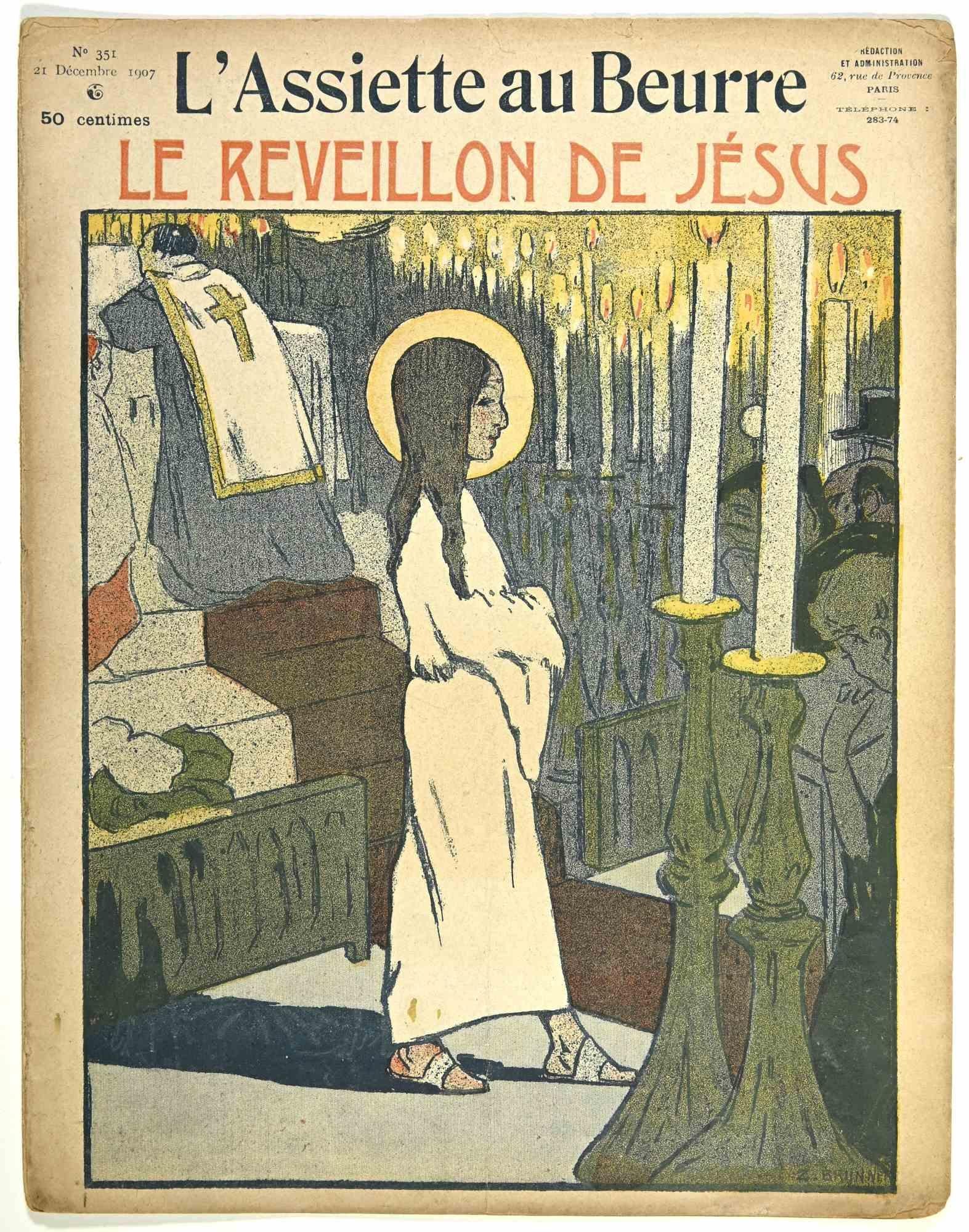 L'Assiette au Beurre - alte Comic-Zeitschrift - 1907 – Print von Hermann Paul
