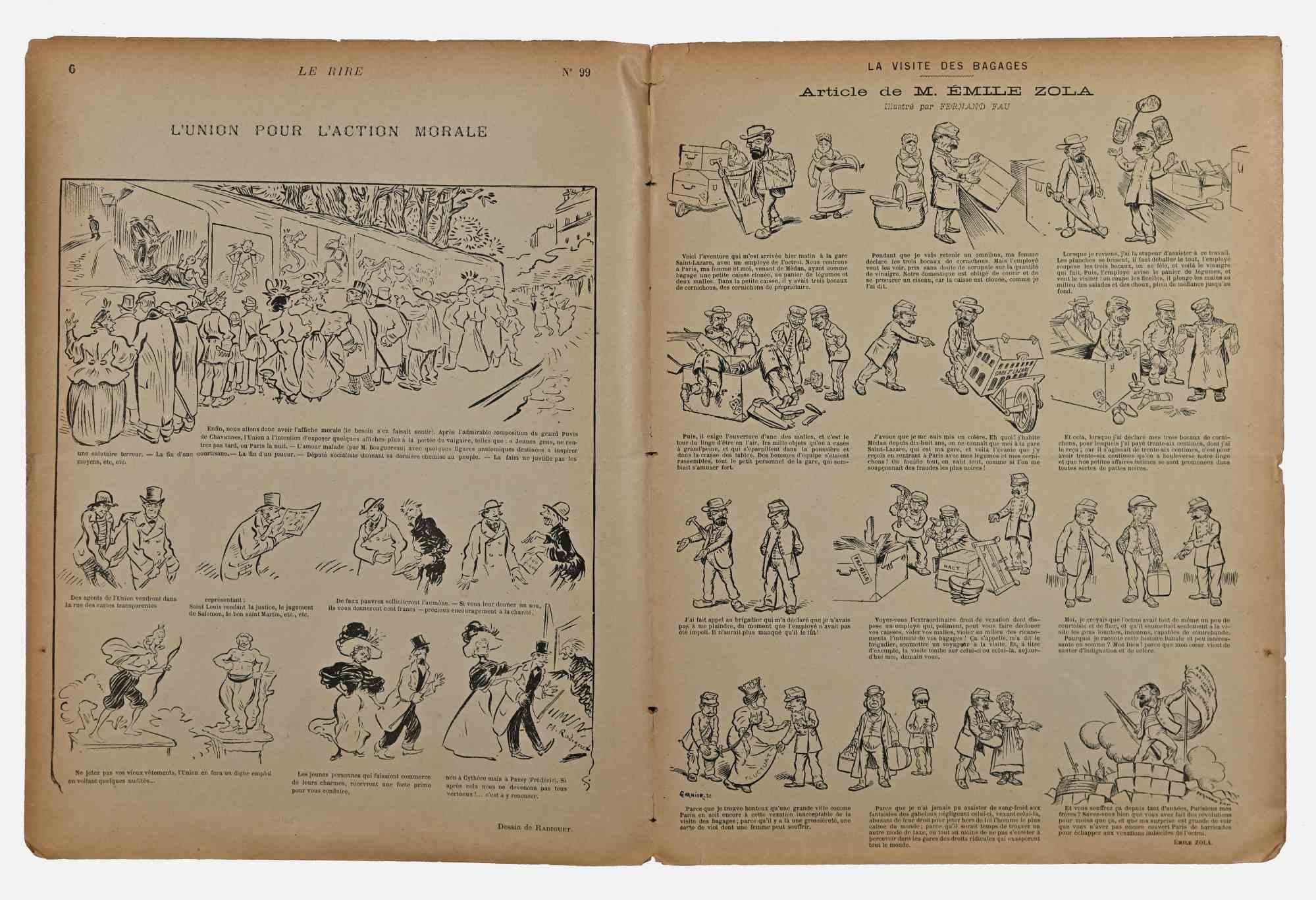 Le Rire - Revista de historietas vintage - 1896 - Print Moderno de Hermann Paul
